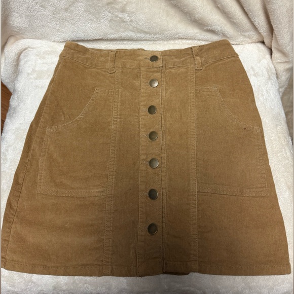 Altar'd State Tan Corduroy Skirt - Picture 1 of 5